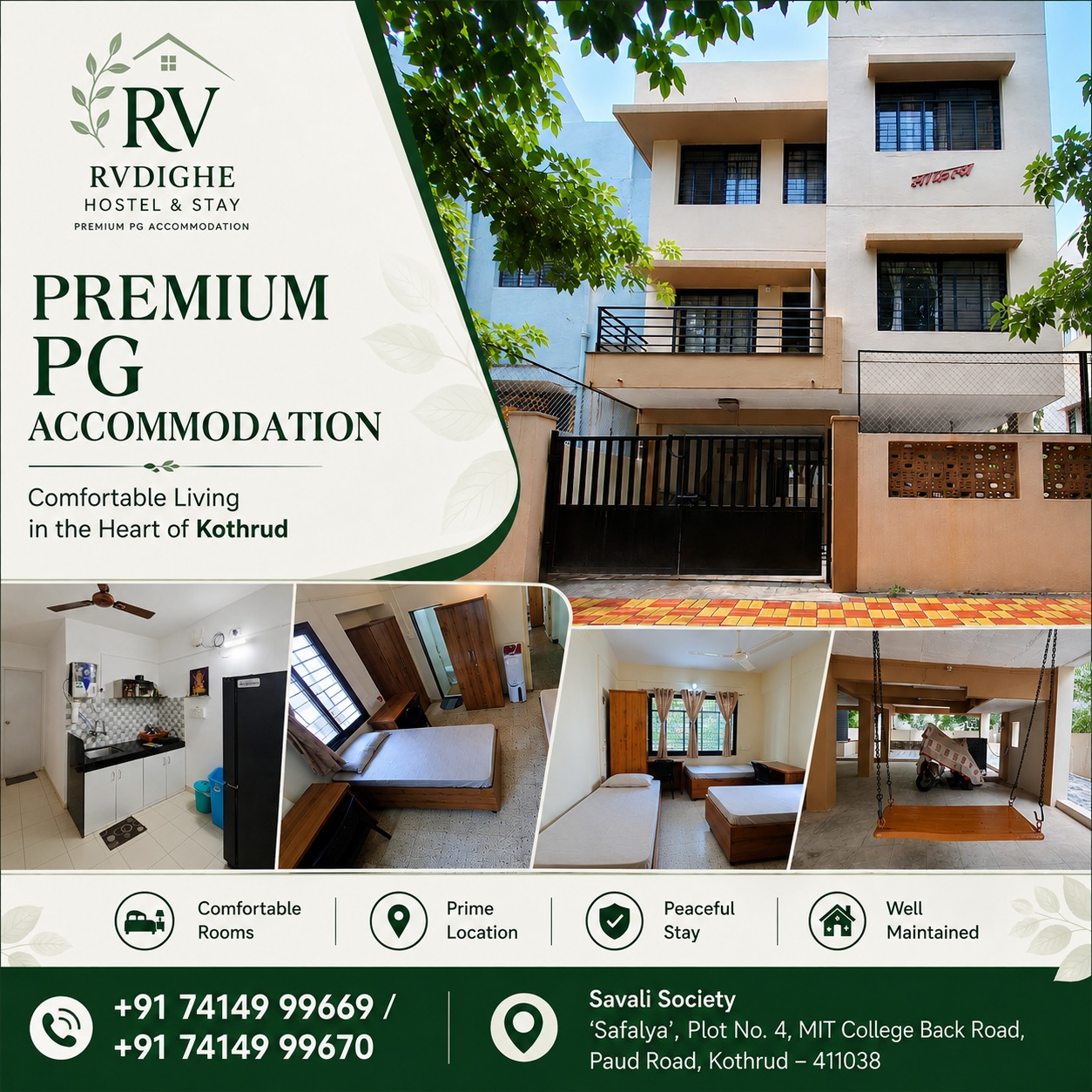 PG in Kothrud Pune near MIT College Road